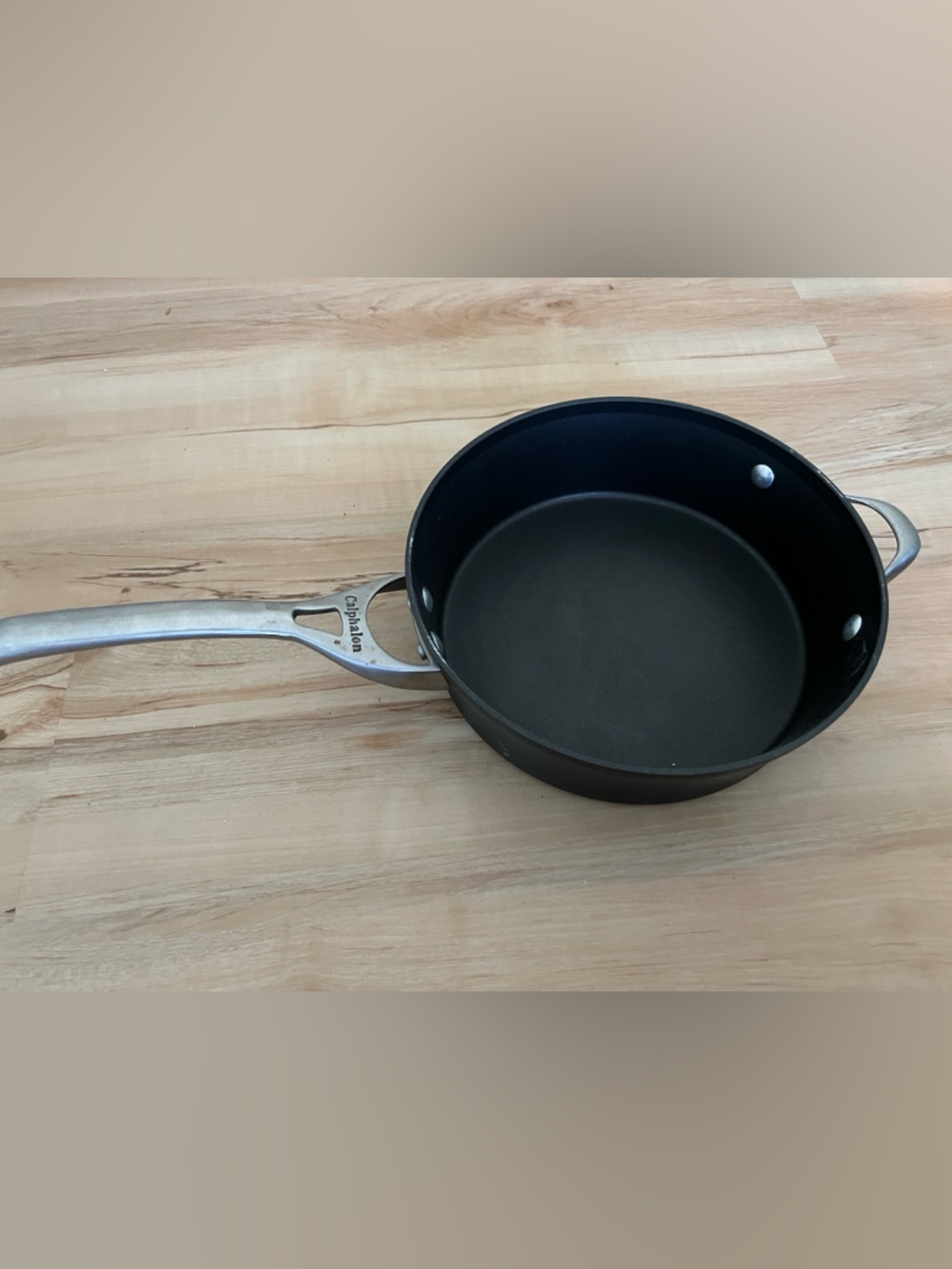 Calphalon Black Nonstick Saucepan with Silver Handle, 3 qt